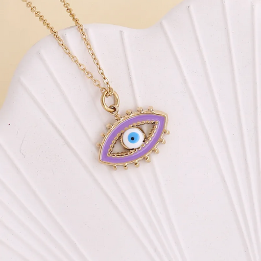 Beschermende Oog Ketting – Evil Eye Hanger in Goud met Emaille