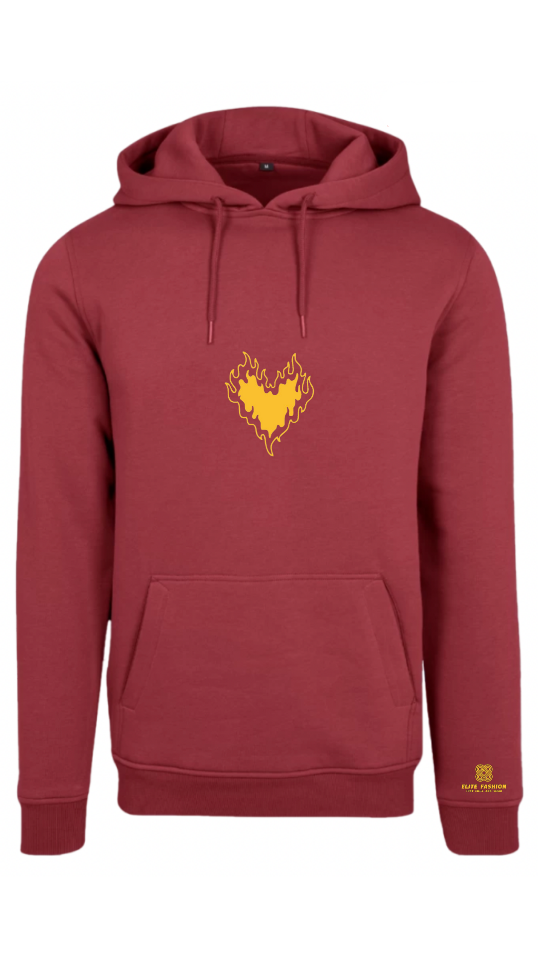 Heart-love hoodie dark red