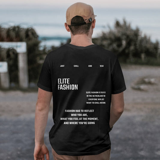 T - SHIRT ZWART ELITE FASHION - Elite Fashion
